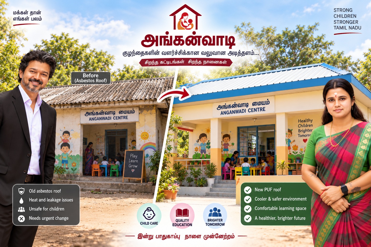 குழந்தைகள் மையங்களுக்கு PUF கூரை